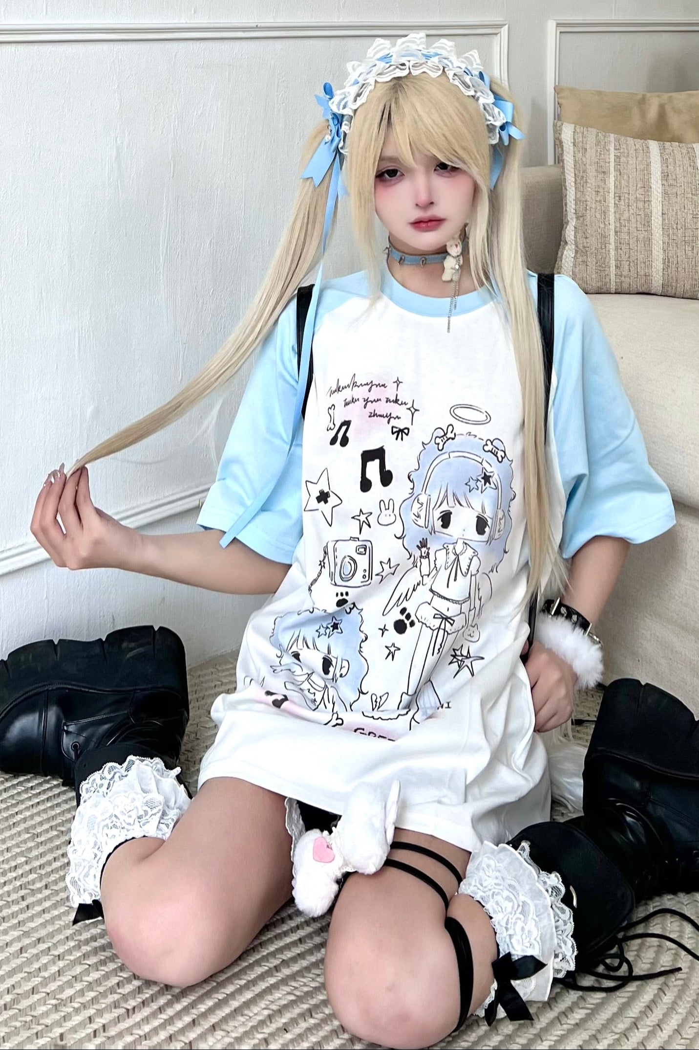 トップス エンジェル ルーズ ネイバーフッド👼バイカラーオーバー