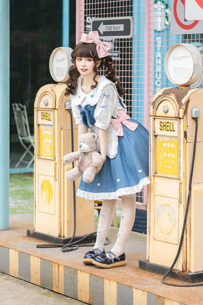 + デニムエプロン ロリータインナーウェア ジャンパースカート ライトドール 生