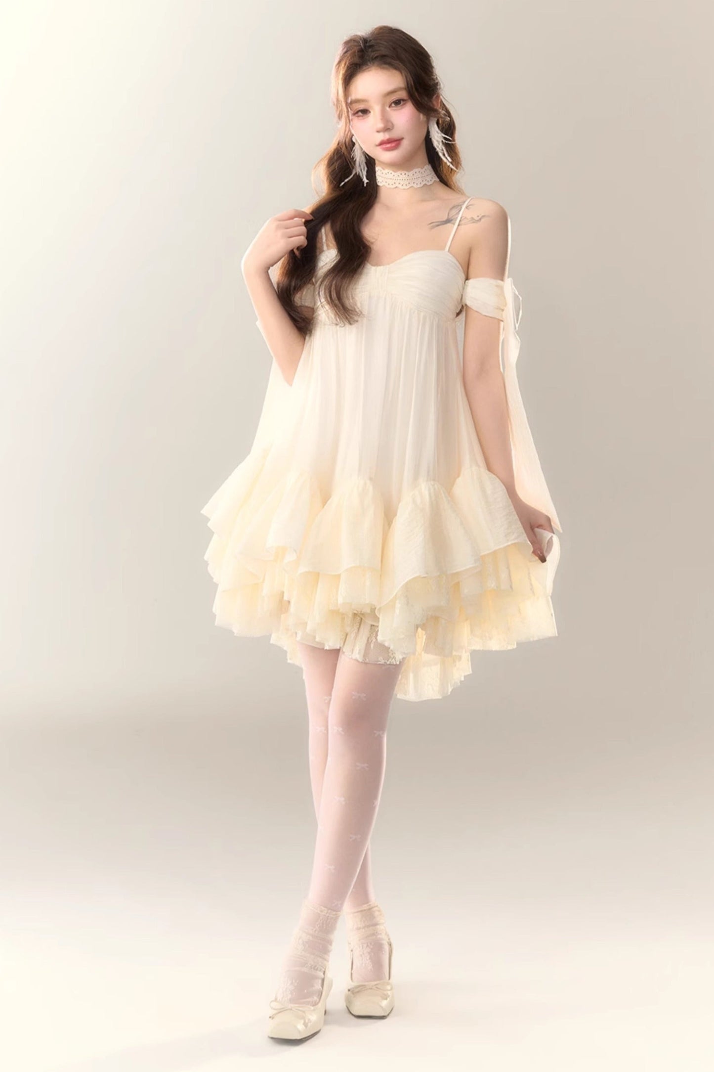 Perlensaum-Sohlenkleid Sweet Cami Salt Sea