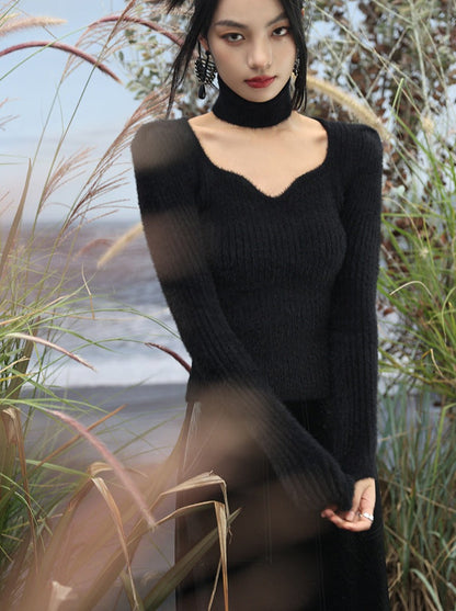 Halter Neck Sweater Choker Knit