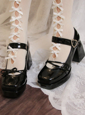 High Mary Elegant Lolita Frunch Toe Heels Jane Square