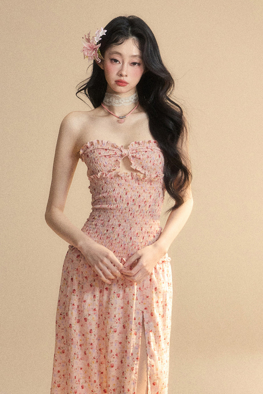 Mädchen Langes Süßes Kleid Tube Top