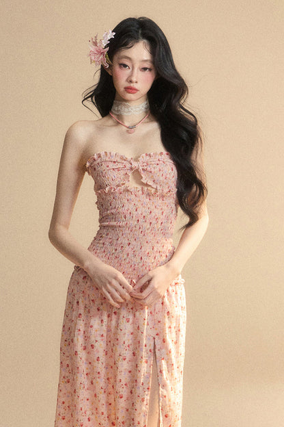 Mädchen Langes Süßes Kleid Tube Top