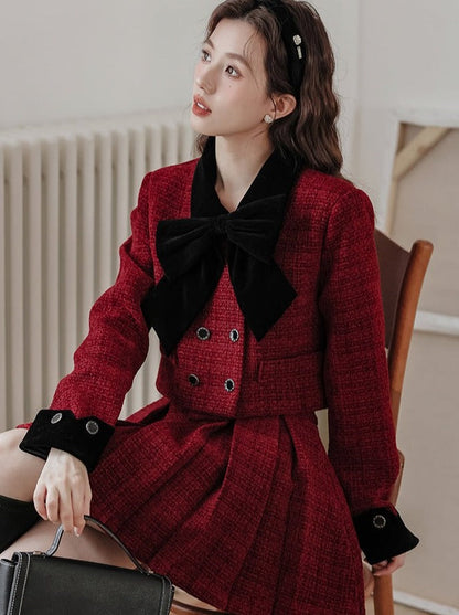 Rockjacke + Tweed Dark Girly Retro Plissee