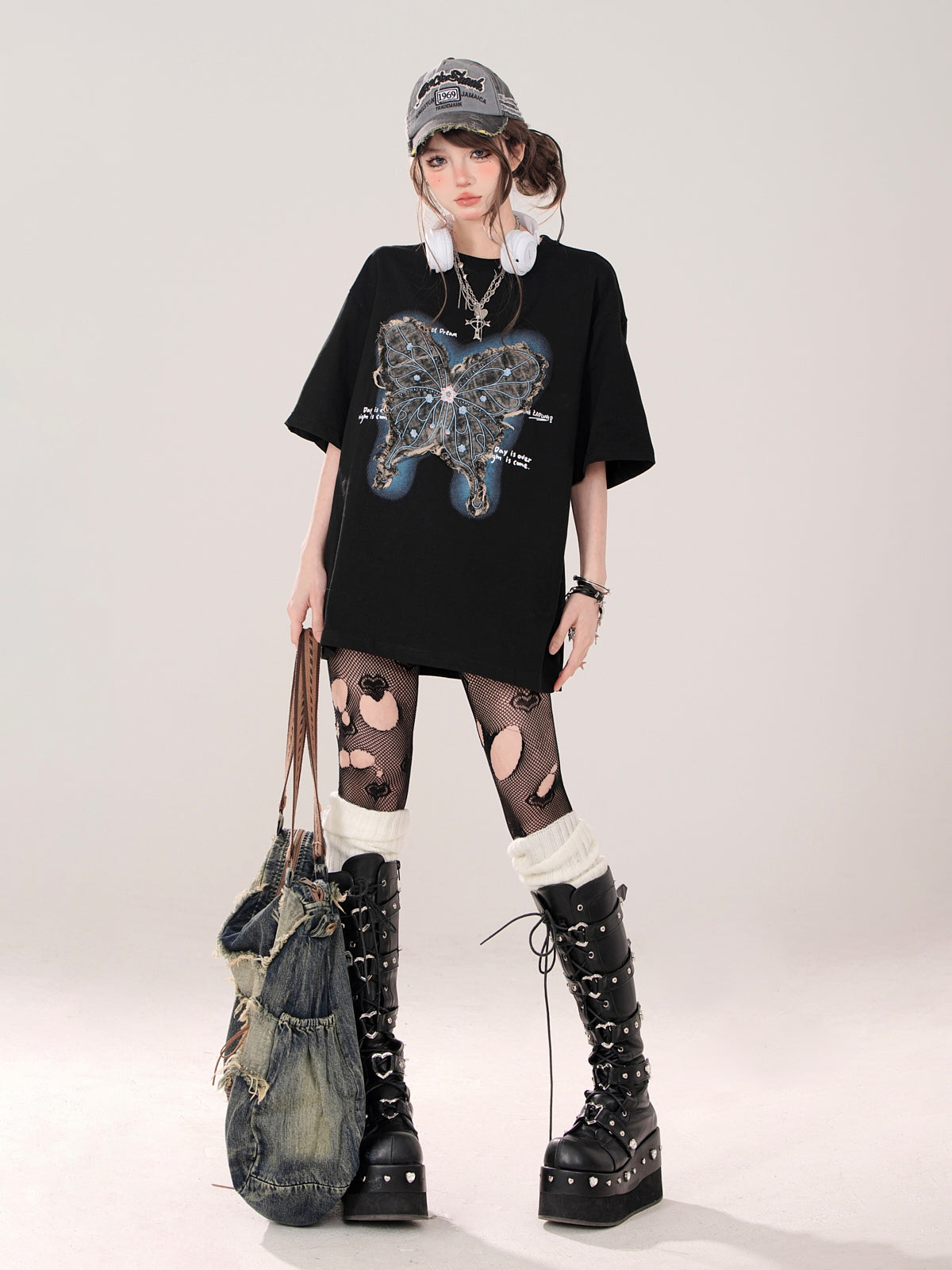 Schmetterling T-Shirt American Loose Street