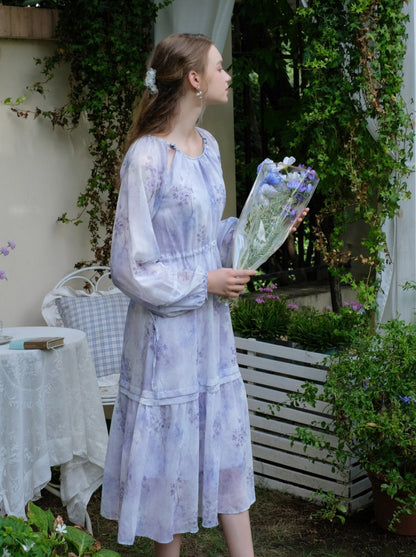 パープルドレス フレンチシフォン