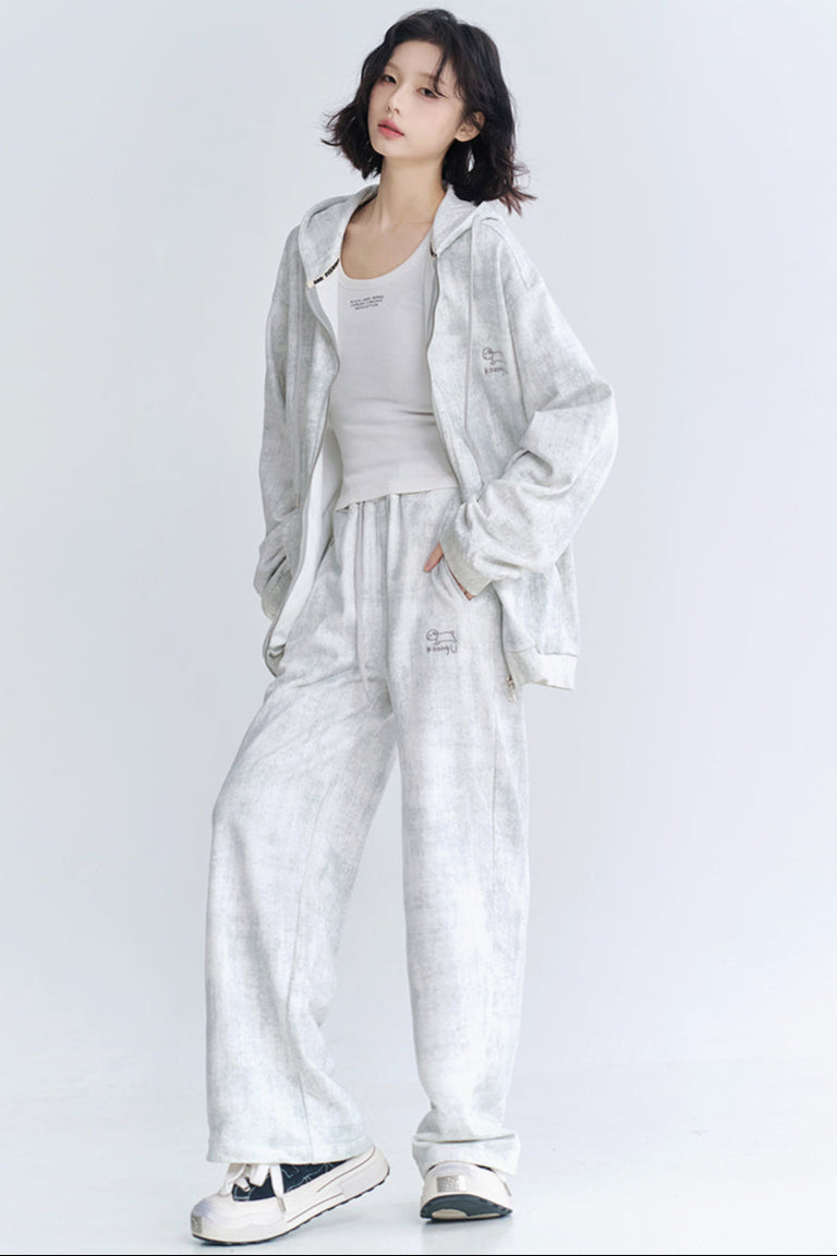 カーディガンフィット リラックスフーディーセットアップ