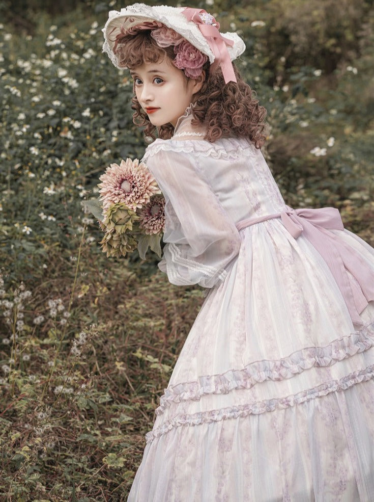 Elegant Chiffon Dress Sheer Lolita