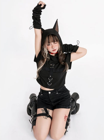 Mode Denim Short Garter Pants