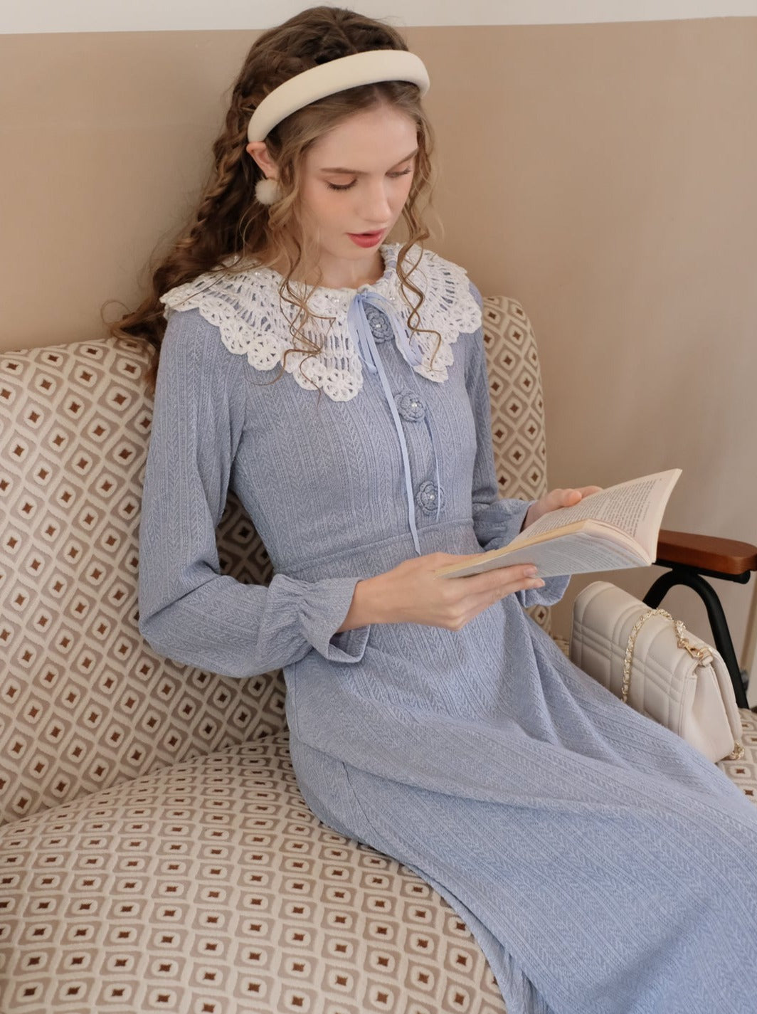 ドレス ブルー レトロ エレガント