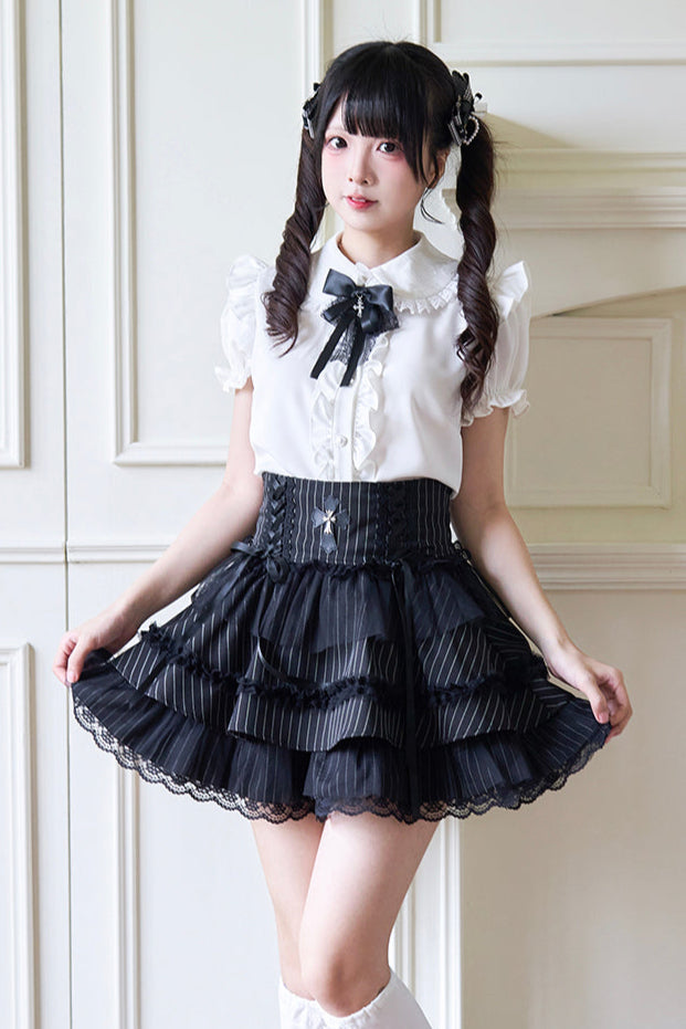 Gothic Lace Sleeve Blouse Wide