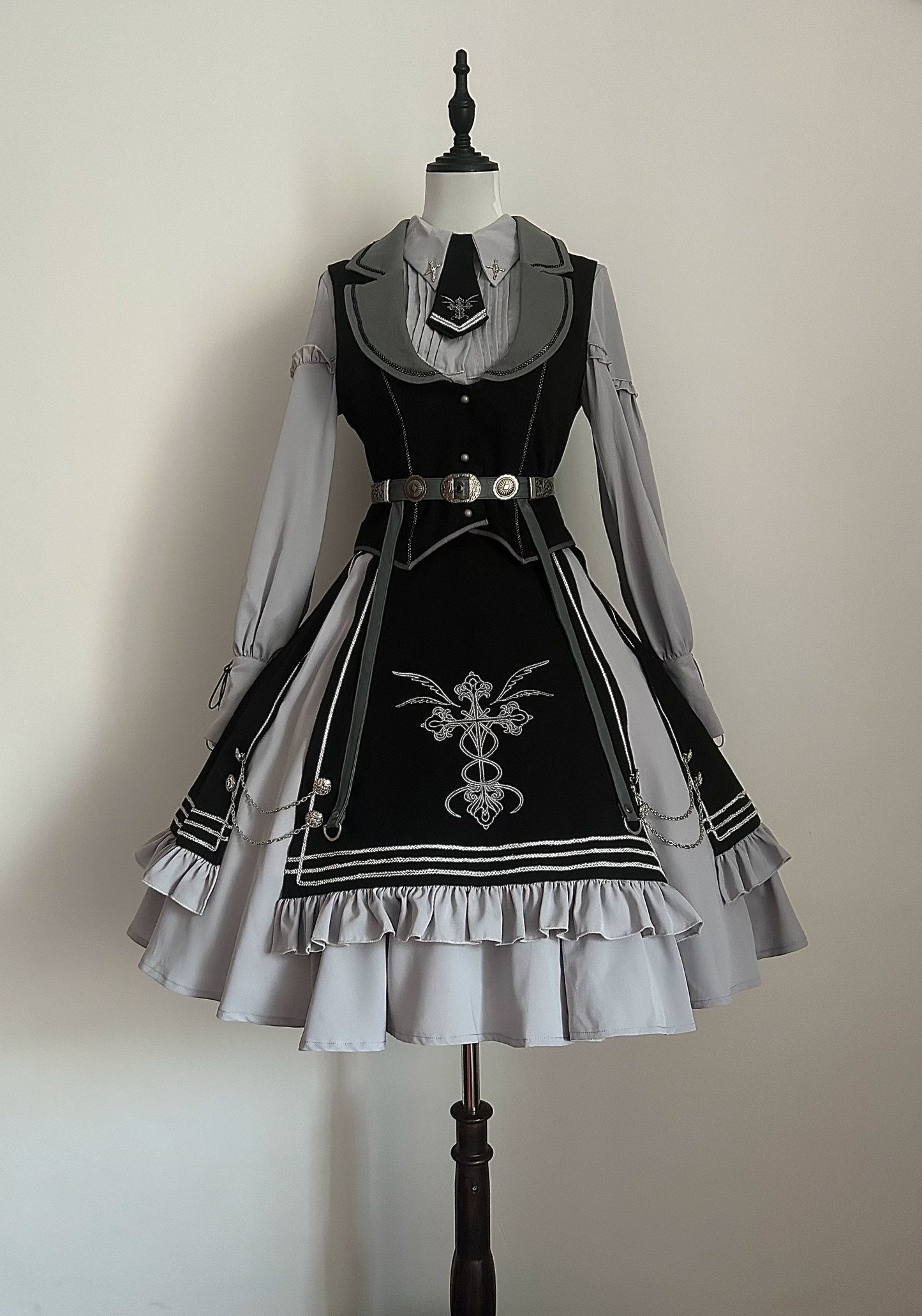 Dark Night Contract Gothic Lolita Dress Set Cloak & Vest