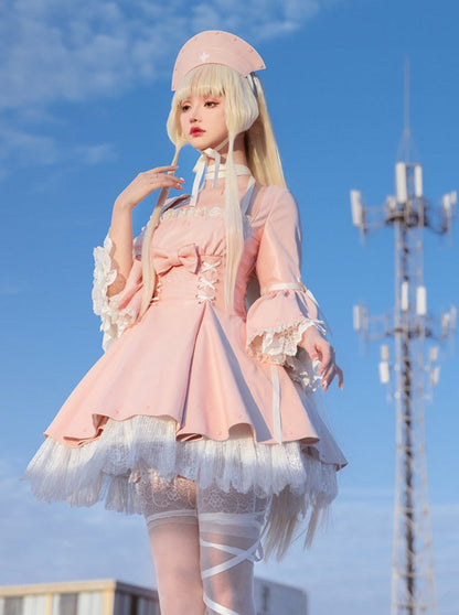 Sweet Girly Frill Dress + Hat