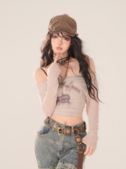 Mode Tops Y2K Off-shoulder