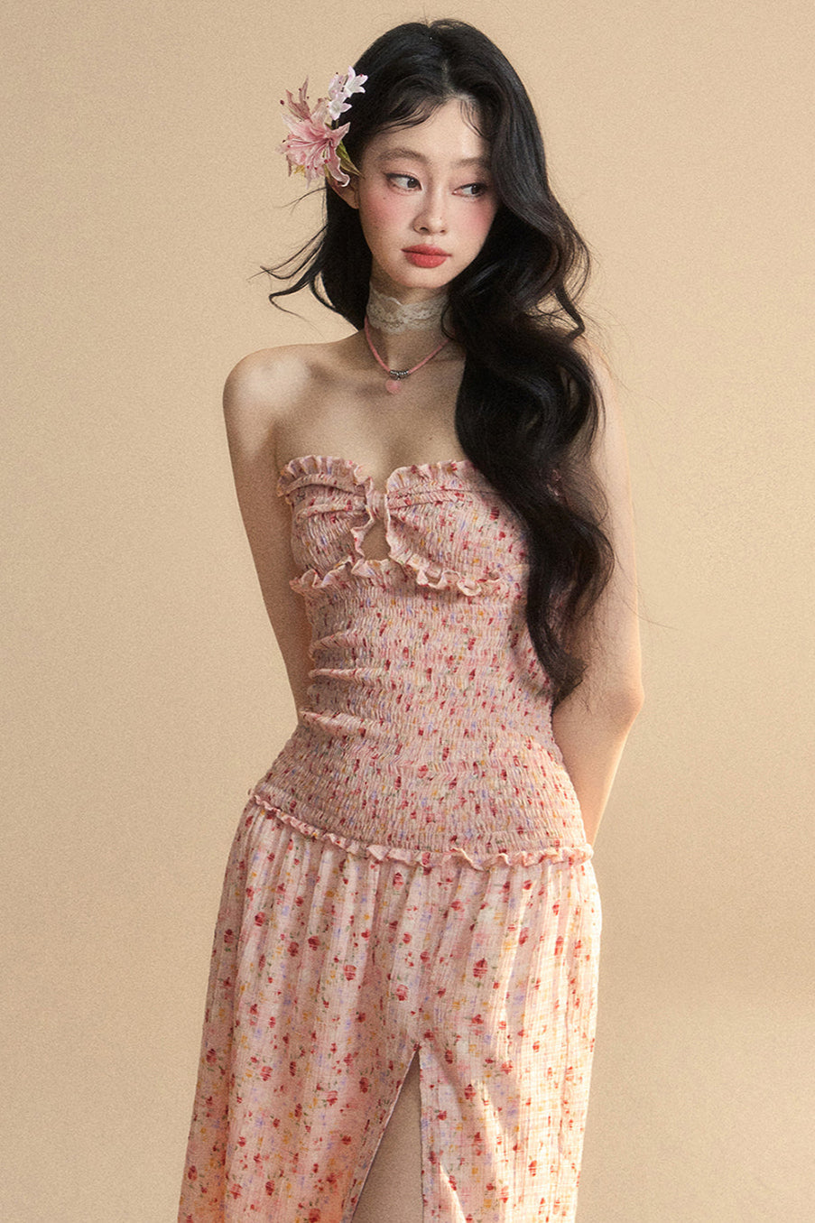 Mädchen Langes Süßes Kleid Tube Top