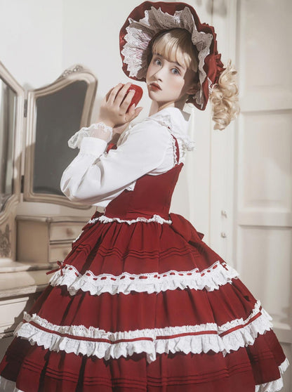 サスペンダードレスデザインレースアップ