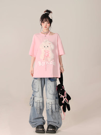 スイートピンキールーズラビットトップファー