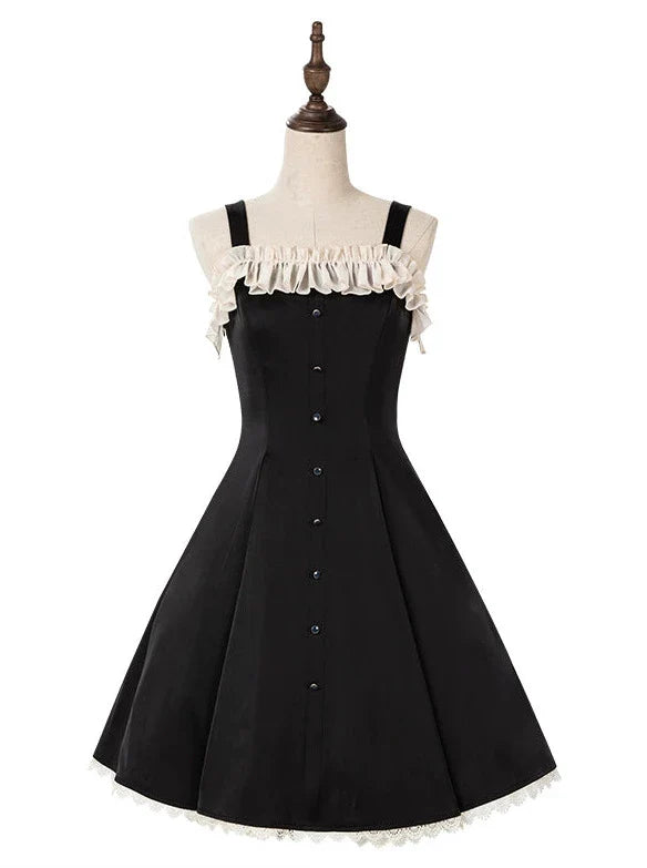 Song Love Elegantes Kleid Kurz/Lang Lolita Reservations Schwarz Piano Satin Sass