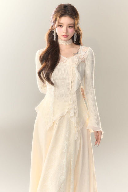 ワイルドティーホワイト+フェアリーロングイレギュラートップスカート