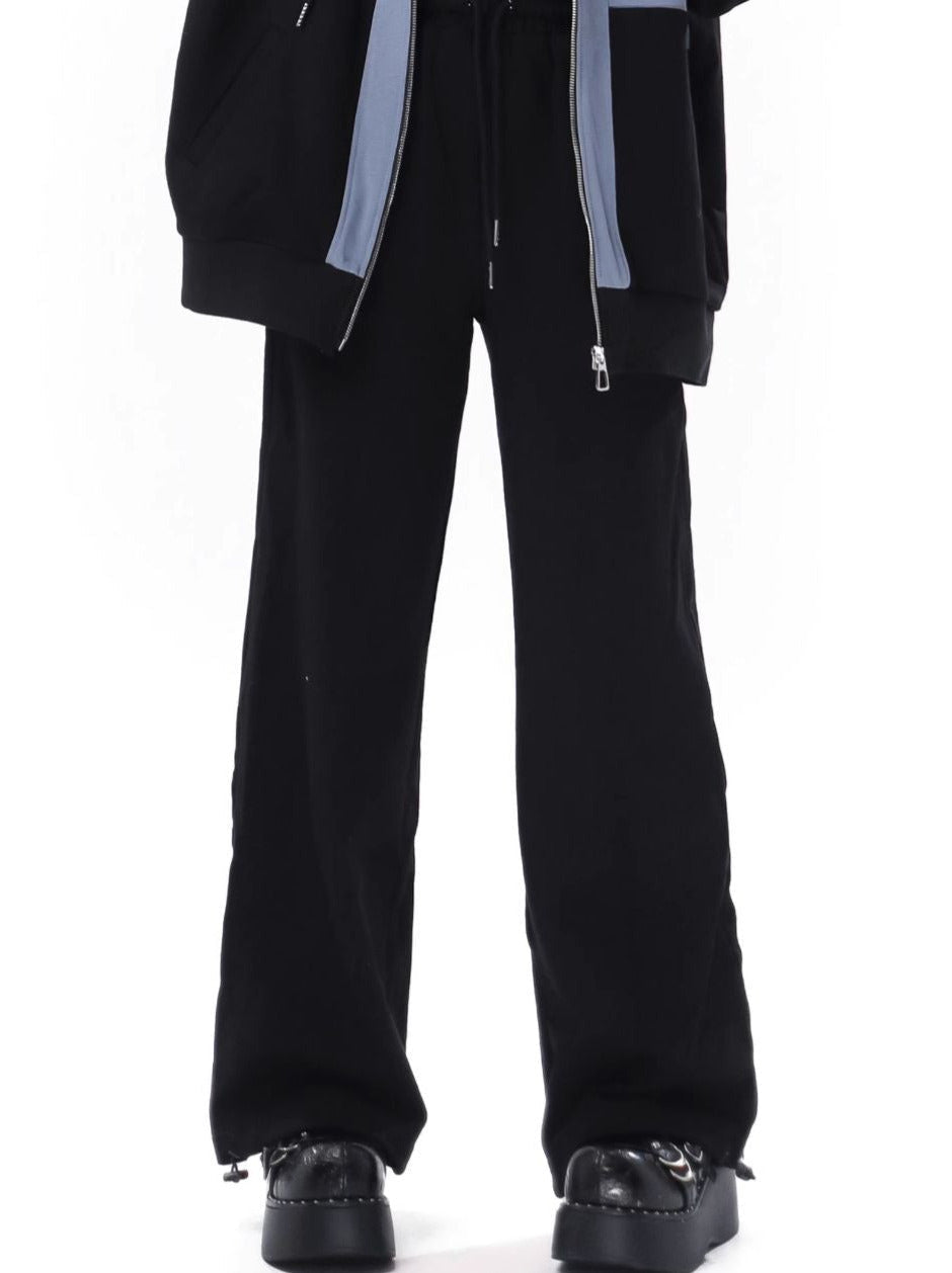 Zip Cami Cross Loose Pants Hoodie Top