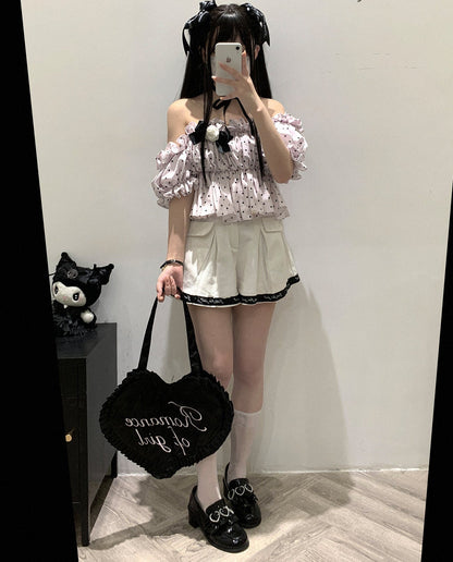 Loose Love Freizeitshorts aus Spitze