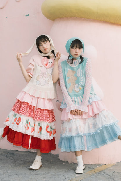 サブカルチャー動物帽子メッシュベスト+