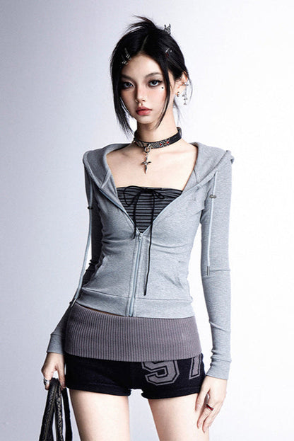 Mode cross hooded cake hoodie skirt cool tube top +