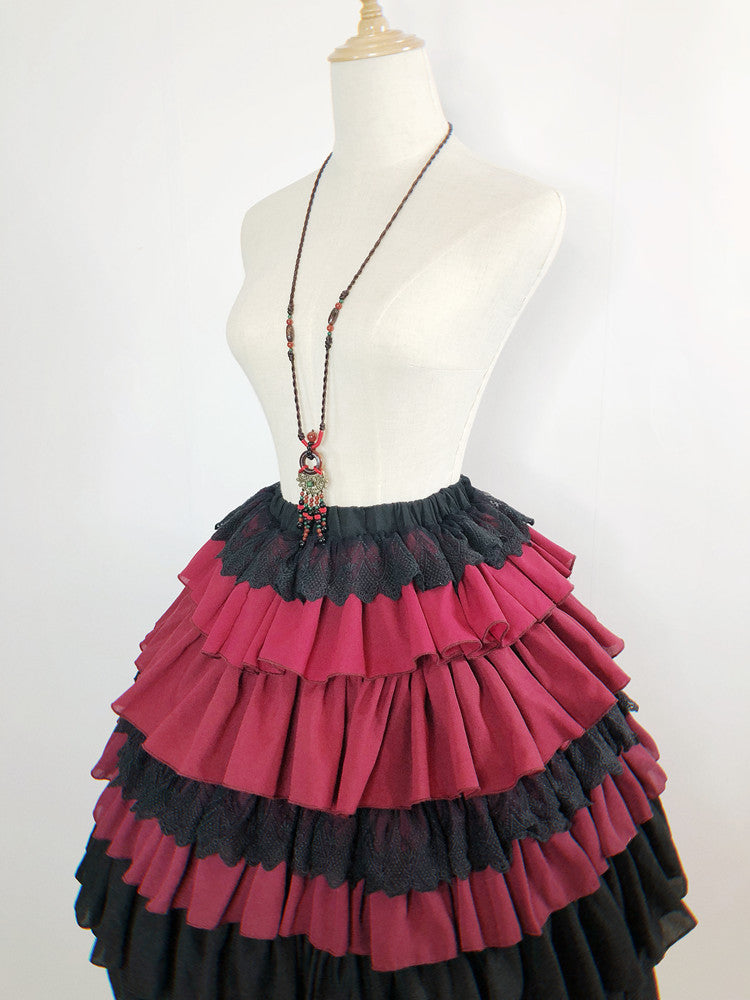 チャイナロリータゴゴシックケープ+ロングジャケット+キャミソール+スカート+ウエストバンド