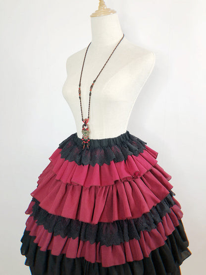 チャイナロリータゴゴシックケープ+ロングジャケット+キャミソール+スカート+ウエストバンド