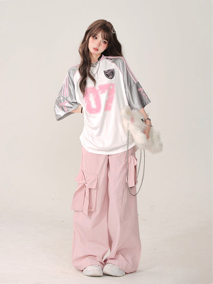 Retro American T-Shirt Sporty Raglan