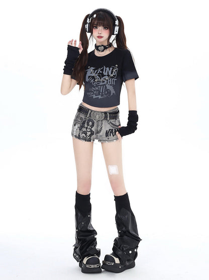 Gradient Short Slim T-Shirt Dark Subculture