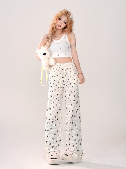 ゆったりリボンクールカジュアルパンツ