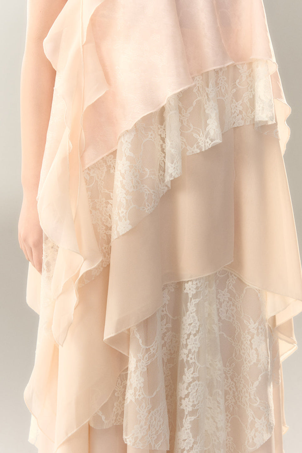 ロゼル イレギュラー ドレス ロング マルチレイヤー ヘビースカート