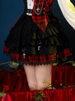 スーツセット チェック ベスト パンツ スカート シャツ プリンス