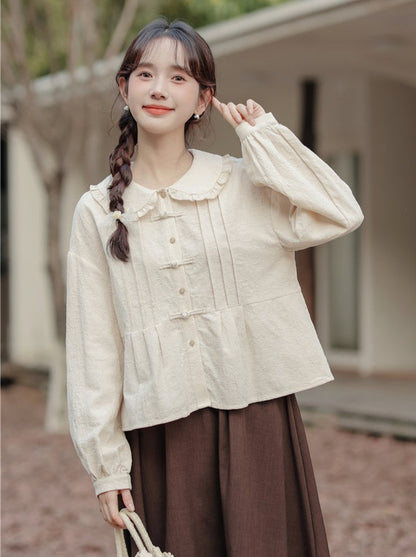 襟付きチャイナブラウスドールレース