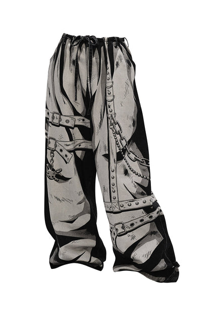 Hand 3D pants design loose painted
