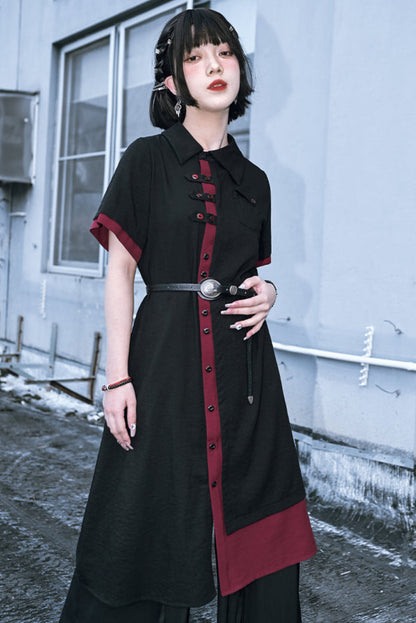 ダークシャツ チャイナドレス カントリー