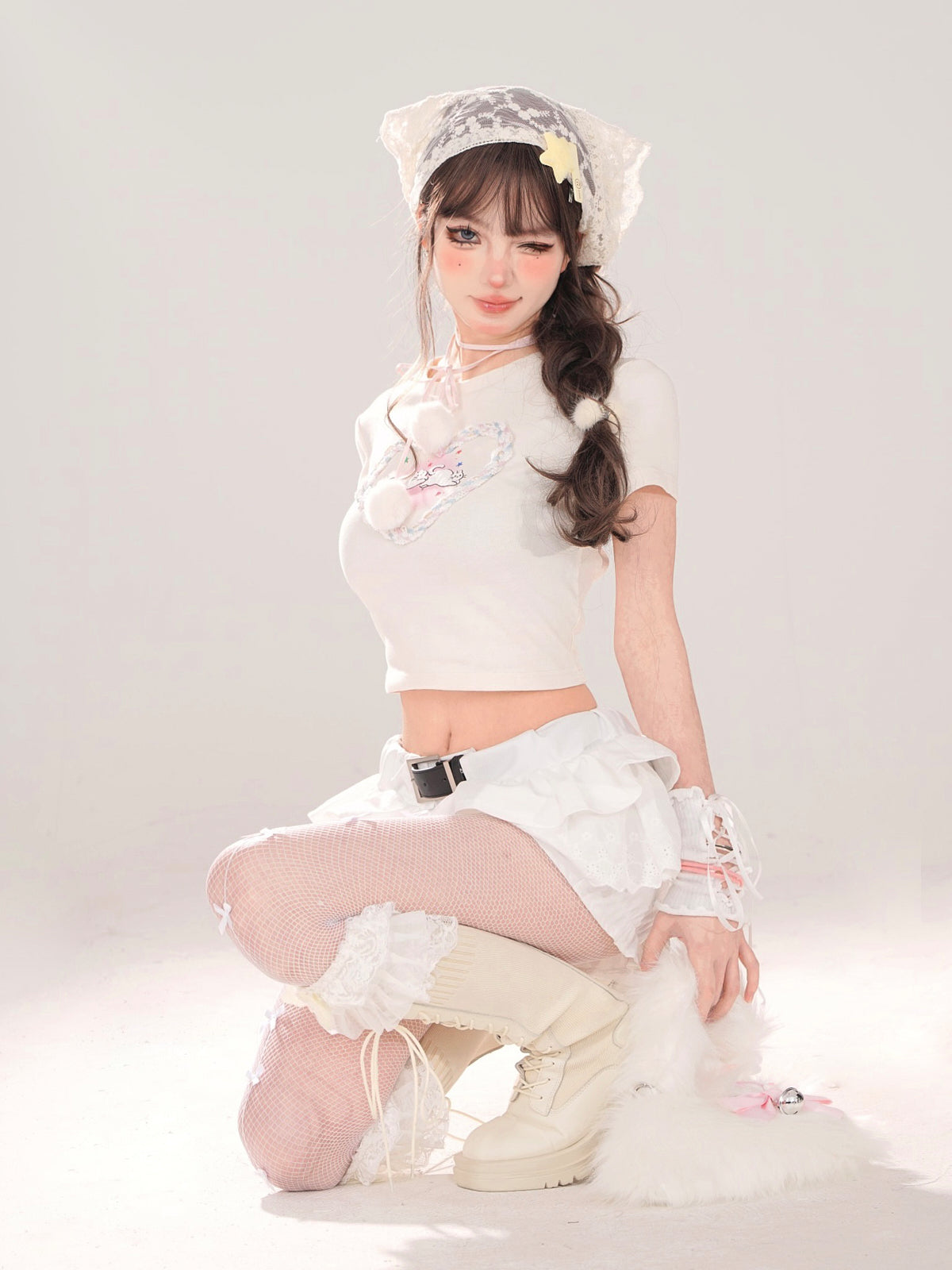 T-Shirt American Neck Love Kurze Runde Katze