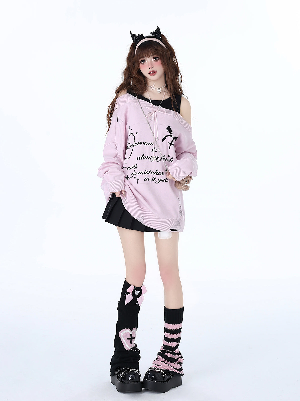 Off-Shoulder Zweiteiler Lazy Cool Faux Top Sweet Girly