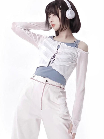 Anzug Farbe Skelett Sommer Jacke Blau Weiß Frische Invasion Sonnenschutz