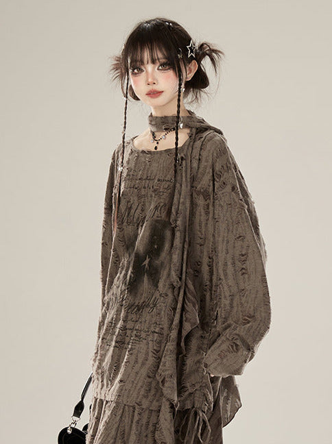 Rock Butterfly Anzug Bluse Style Waystrand Print + Top Swing