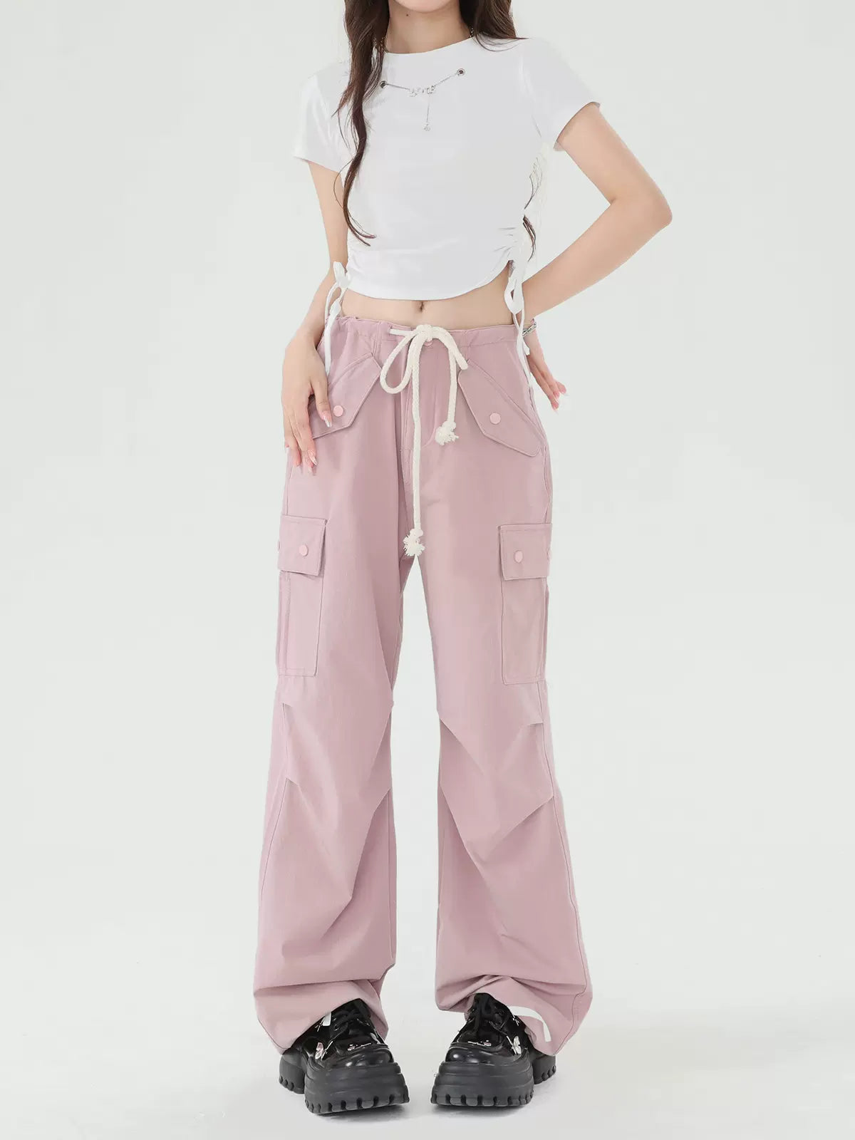 パンツ カーゴ ピンク モランディ