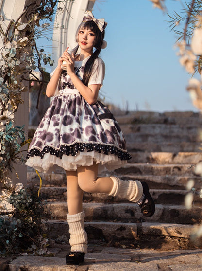 ヒョウ柄ワンピース ボリュームドット ロリータ