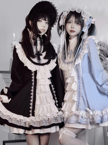 Halloween Schwester Cross Subkultur Kleid Set Lolita