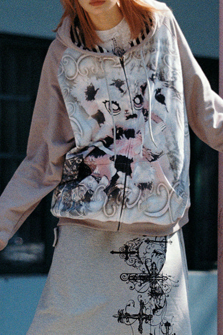 Sweatshirt Hase Hoodie Graffiti Übergroß