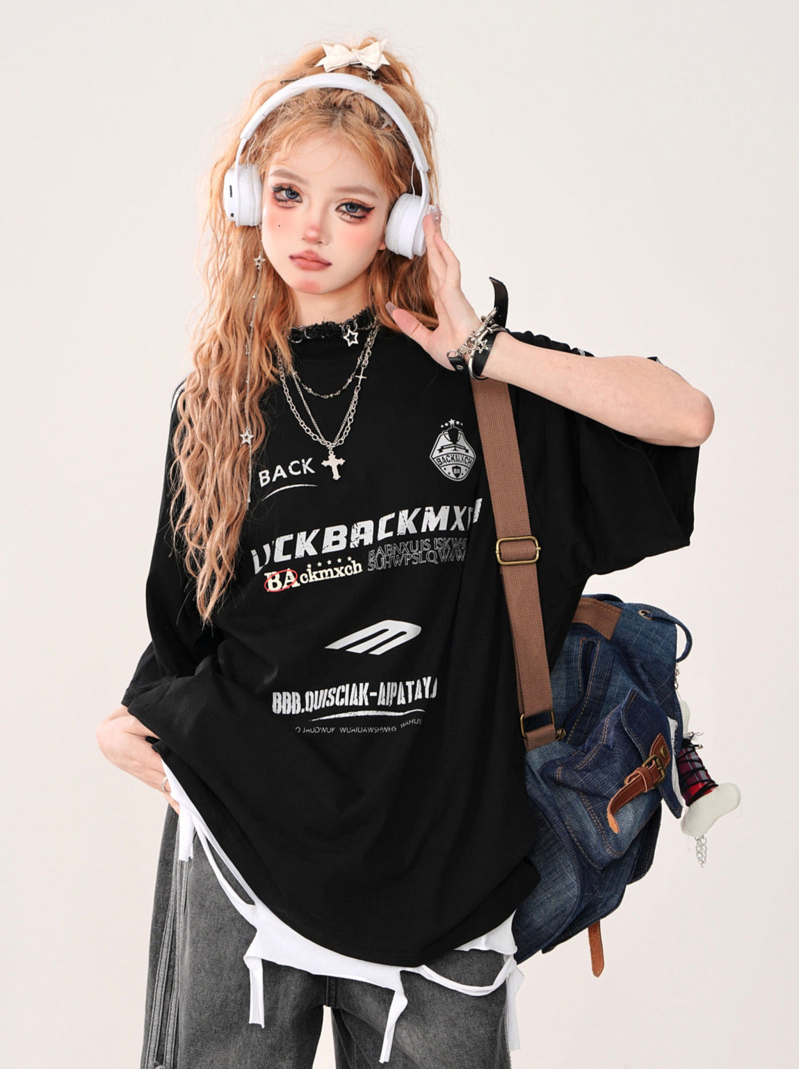 ブラックトップ クロス+ストリート チェーン アメリカン Tシャツ タンク ルーズ