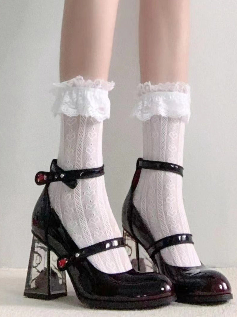 ダークブラックローズヒール