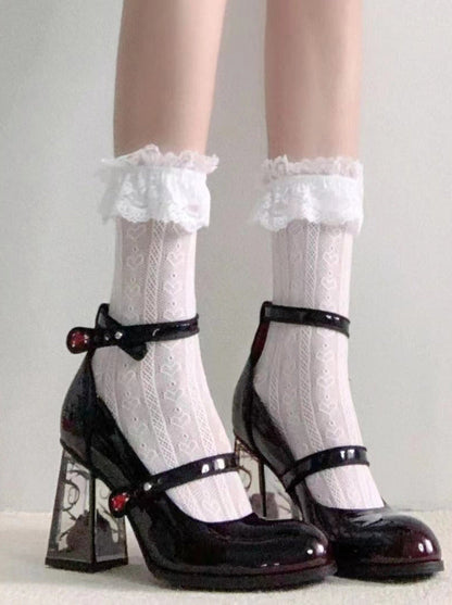 ダークブラックローズヒール