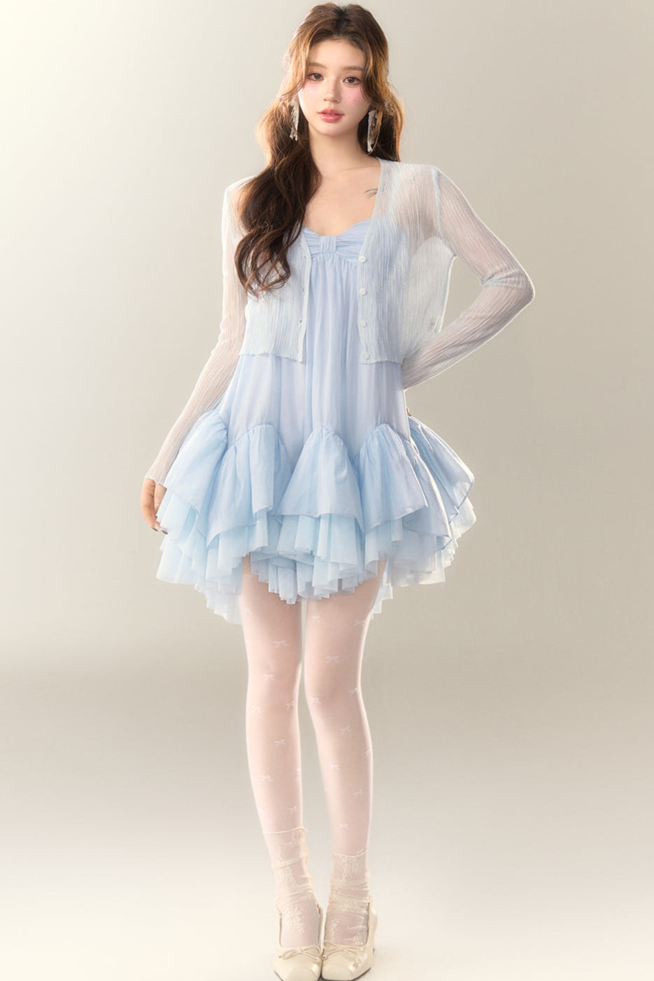 Perlensaum-Sohlenkleid Sweet Cami Salt Sea