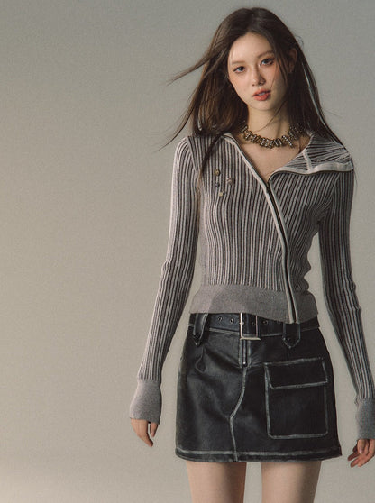 Fit Slim Mode Gestreiftes kurzes Top